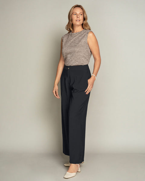 Blusa  sin  mangas con perlas decorativas#color_084-arena