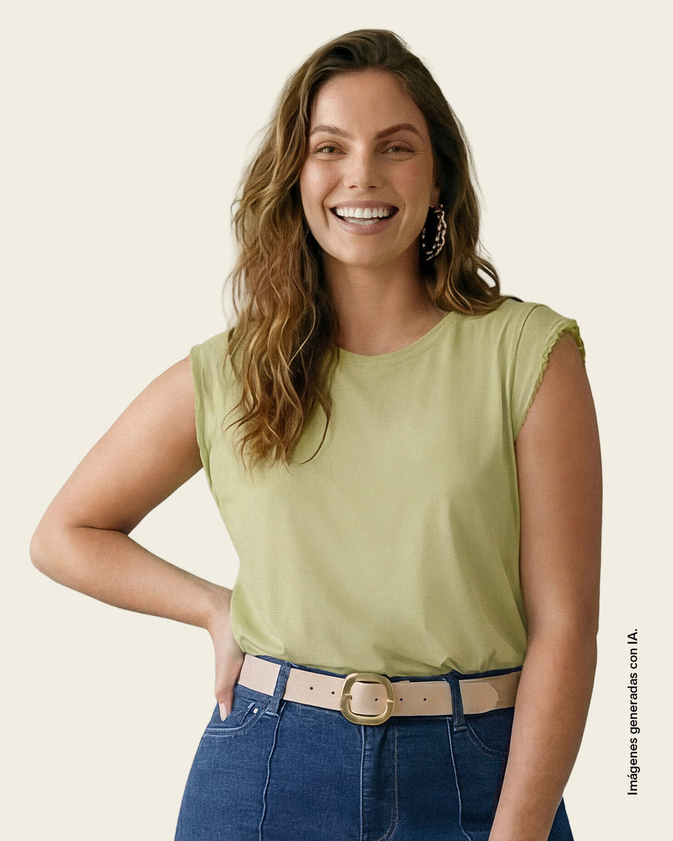 Blusa con detalle tejido en mangas