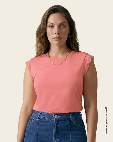 Blusa con detalle tejido en mangas#color_c53-rosado