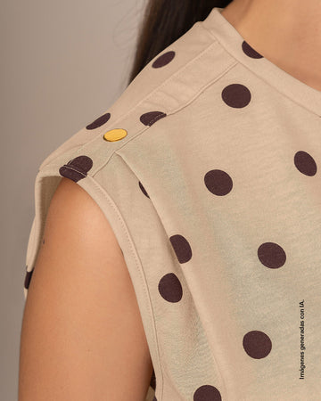 Blusa  sin  mangas con tache en hombros#color_014-puntos