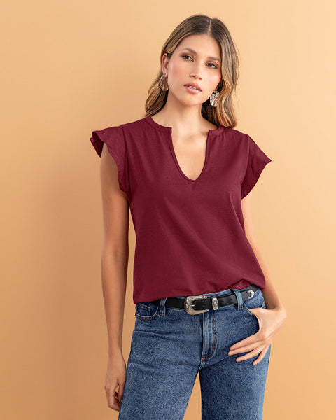 Blusa con bolero en manga#color_349-vino