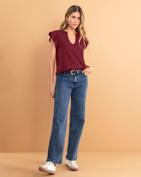 Blusa con bolero en manga#color_349-vino