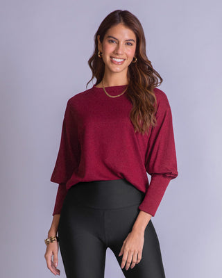 Blusa manga larga cuello redondo mangas con volumen#color_349-vino