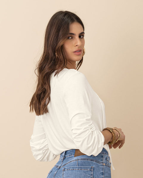 Blusa manga larga con taches decorativos#color_018-marfil