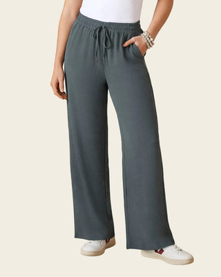 Pantalón de silueta amplia en tela craquelada#color_c13-gris-oscuro