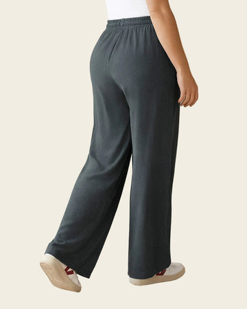 Pantalón de silueta amplia en tela craquelada#color_c13-gris-oscuro