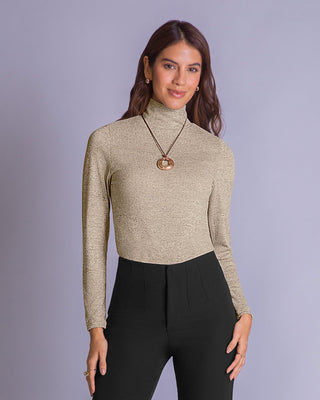 Blusa manga larga cuello alto en tejido de punto#color_084-arena