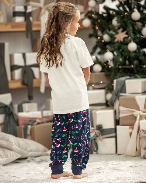 Conjunto de pijama infantil blusa + pantalón#color_517-estampado-navidad