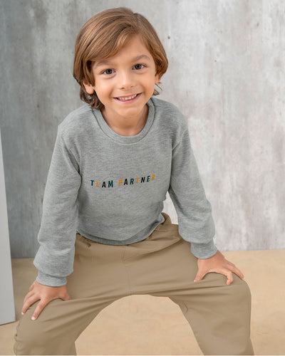 Sudadero manga larga para niño con estampado de alta densidad#color_092-gris-jaspe