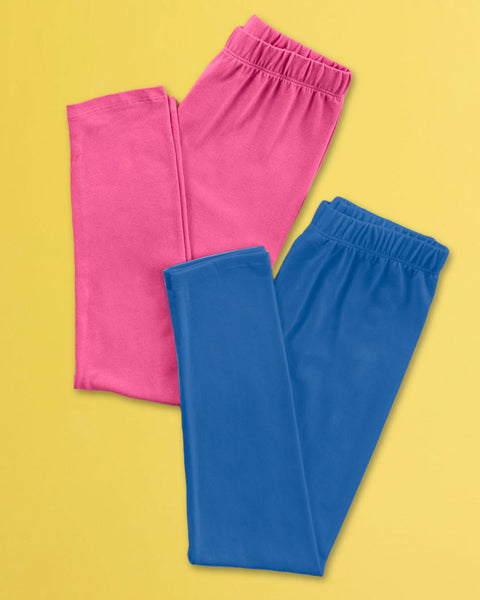 Paquete x 2 leggings para niña#color_s01-azul-rosado