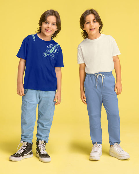 Paquete x2 blusas manga corta para niña#color_s05-azul-estampado-marfil