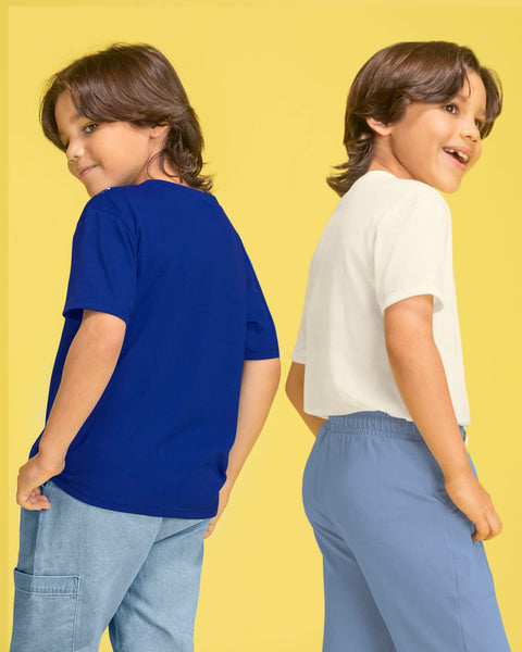 Paquete x2 blusas manga corta para niña#color_s05-azul-estampado-marfil