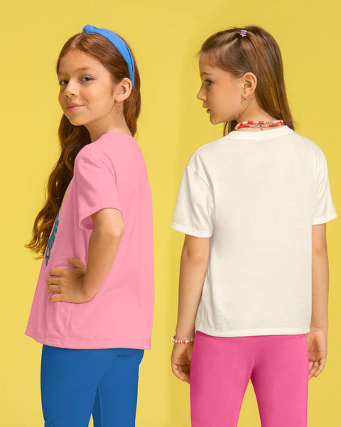 Paquete x2 blusas manga corta para niña#color_s06-rosado-estampado-marfil