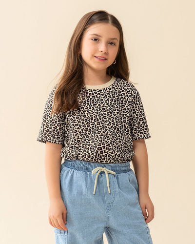 Blusa estampada manga corta para niña#color_145-animal-print