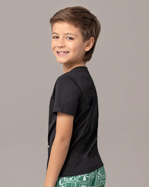 Camisa manga corta infantil con estampado en frente#color_092-gris