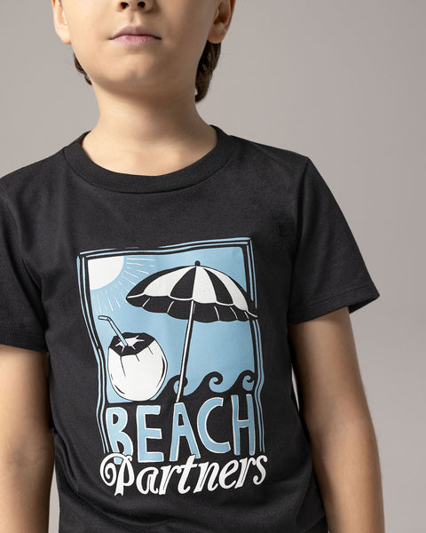 Camisa manga corta infantil con estampado en frente#color_092-gris