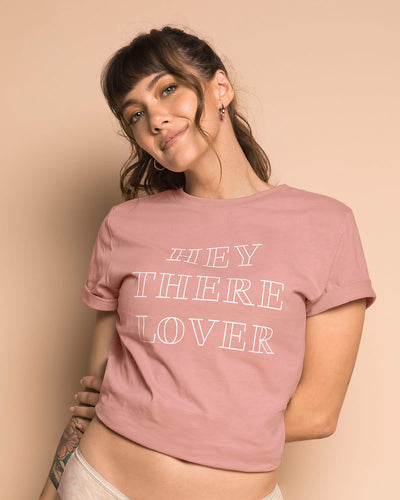 Blusa en algodón manga corta con estampado localizado#color_318-palo-de-rosa