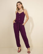 Enterizo tiritas escote en V con resorte y tira para anudar en cintura#color_c37-vino-borgona