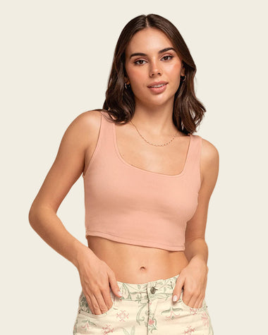 Blusa sin mangas crop top en tejido acanalado#color_c26-rosado