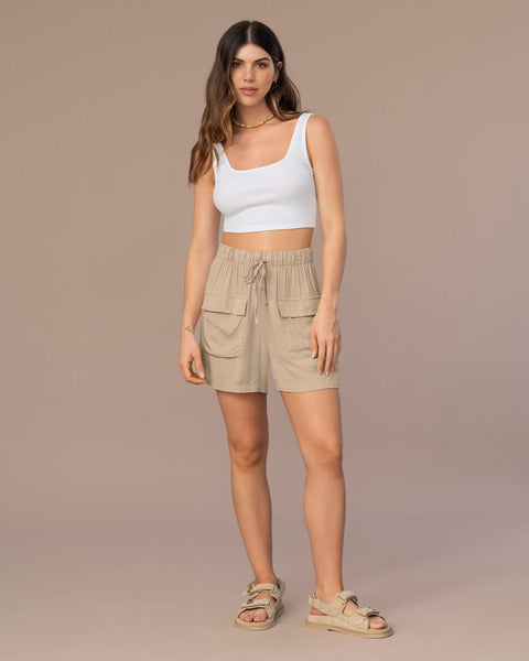 Shorts tipo cargo#color_084-arena