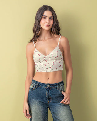 Blusa crop top tipo corset con cargaderas ajustables#color_077-estampado-flores