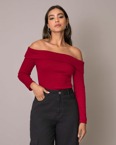 Blusa strapless manga larga#color_302-rojo