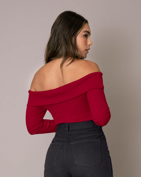 Blusa strapless manga larga#color_302-rojo