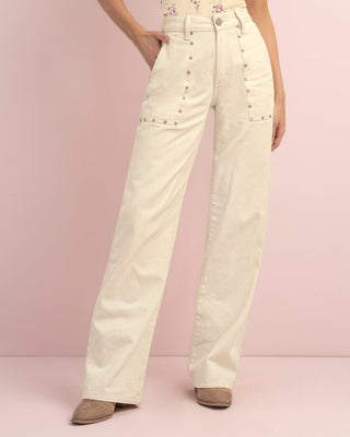 Pantalón bota recta con taches decorativos#color_018-marfil