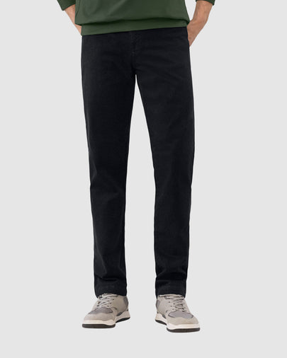 Pantalón bota recta en drill de tacto suave stretch#color_700-negro