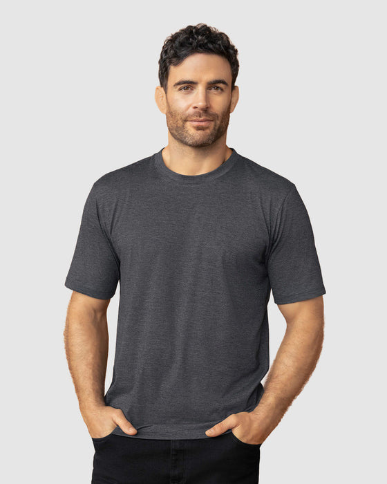 Camisa manga corta con logo bordado en frente#color_c11-negro-jaspe