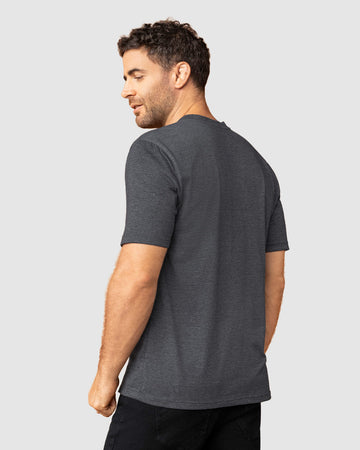 Camisa manga corta con logo bordado en frente#color_c11-negro-jaspe