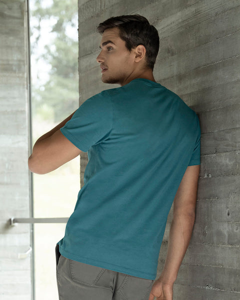 Camiseta básica manga corta para hombre#color_052-azul-jade