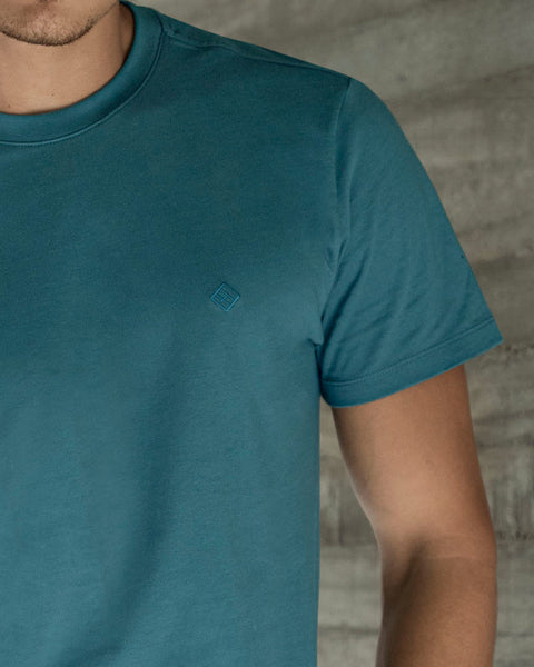 Camiseta básica manga corta para hombre#color_052-azul-jade