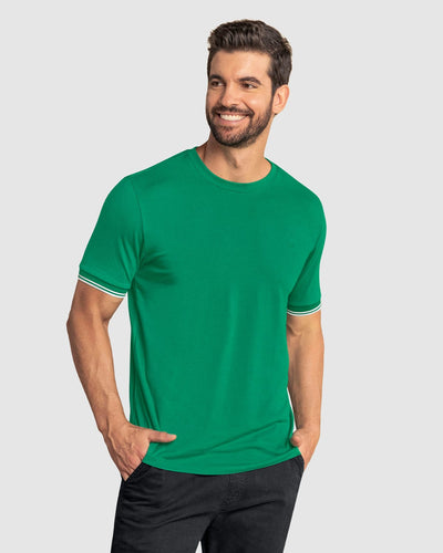 Camisa cuello redondo manga corta#color_601-verde-claro