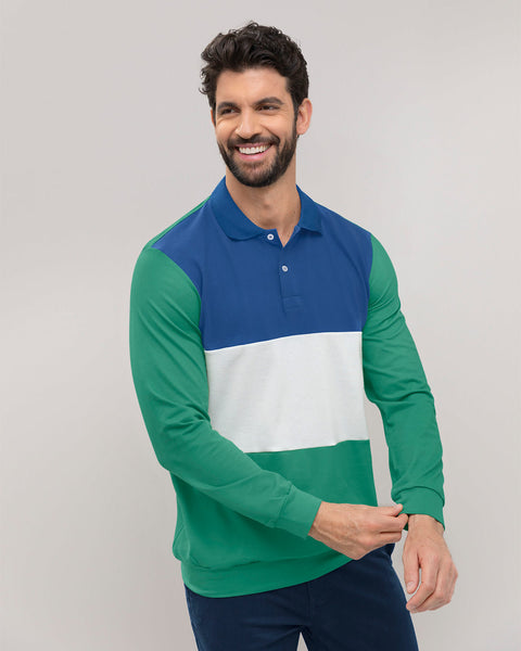 Camisa  manga  larga con franjas de color#color_249-bloques-verde