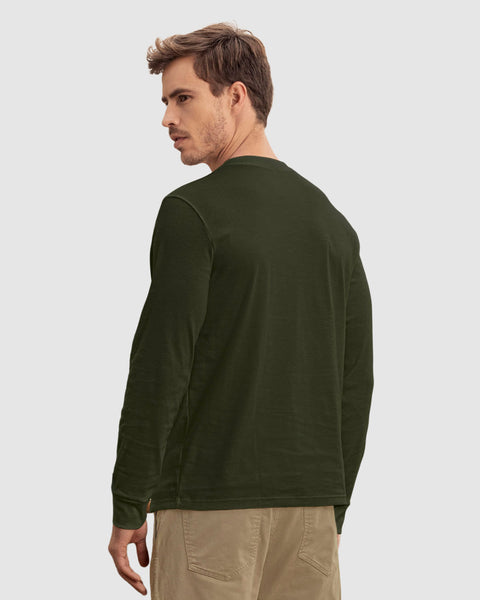 Camisa manga larga cuello henley#color_a91-verde-militar