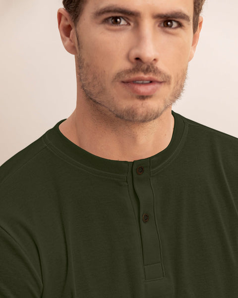 Camisa manga larga cuello henley#color_a91-verde-militar