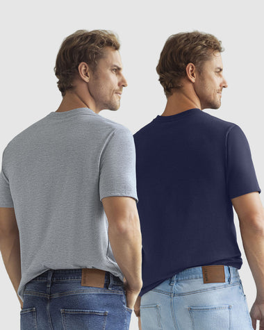 Paquete x2 camisas manga corta básicas#color_s03-azul-gris