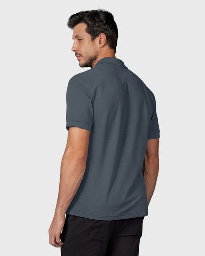 Camisa polo manga corta con botones funcionales#color_c13-gris-oscuro
