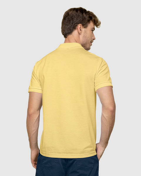 Camisa tipo polo manga corta masculina#color_019-amarillo-pastel