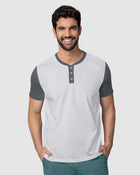 Camisa henley con cuello y mangas en contraste#color_000-blanco