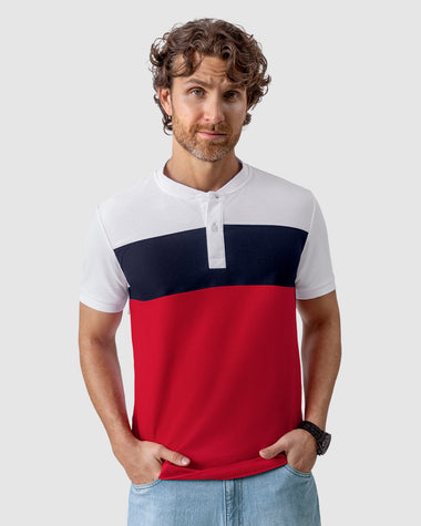 Camisa henley con bloques de color#color_302-fondo-rojo