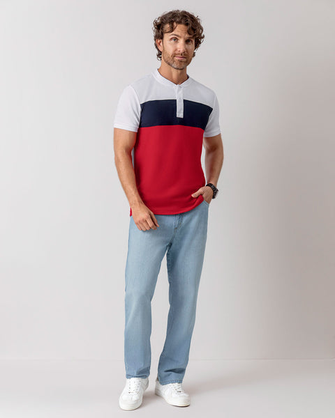 Camisa henley con bloques de color#color_302-fondo-rojo