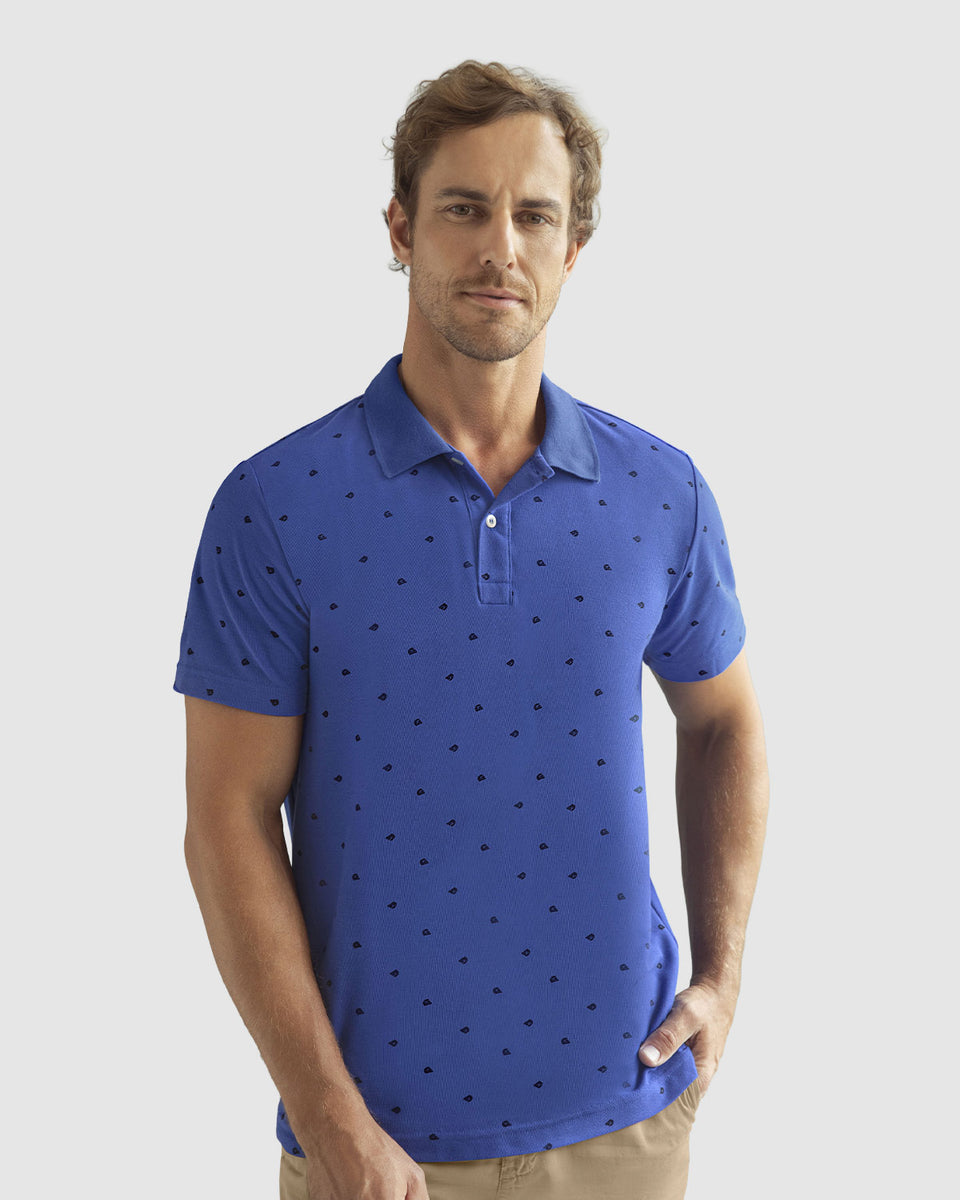 Camisa tipo polo con mini print