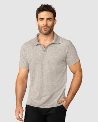Camisa tipo polo con cuello sport tejido#color_717-gris-jaspe