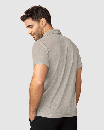 Camisa tipo polo con cuello sport tejido#color_717-gris-jaspe