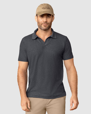 Camisa tipo polo con cuello sport tejido#color_c11-negro-jaspe