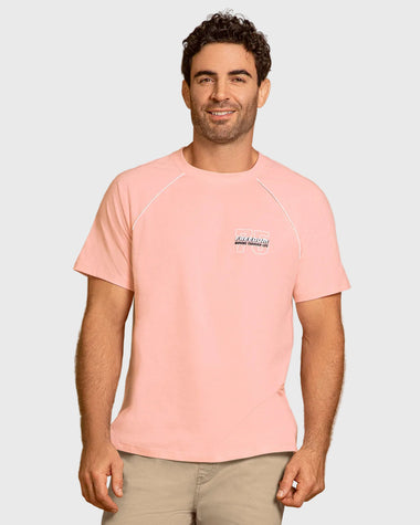 Camisa manga corta con detalle en contraste y estampado localizado#color_c28-rosado-claro