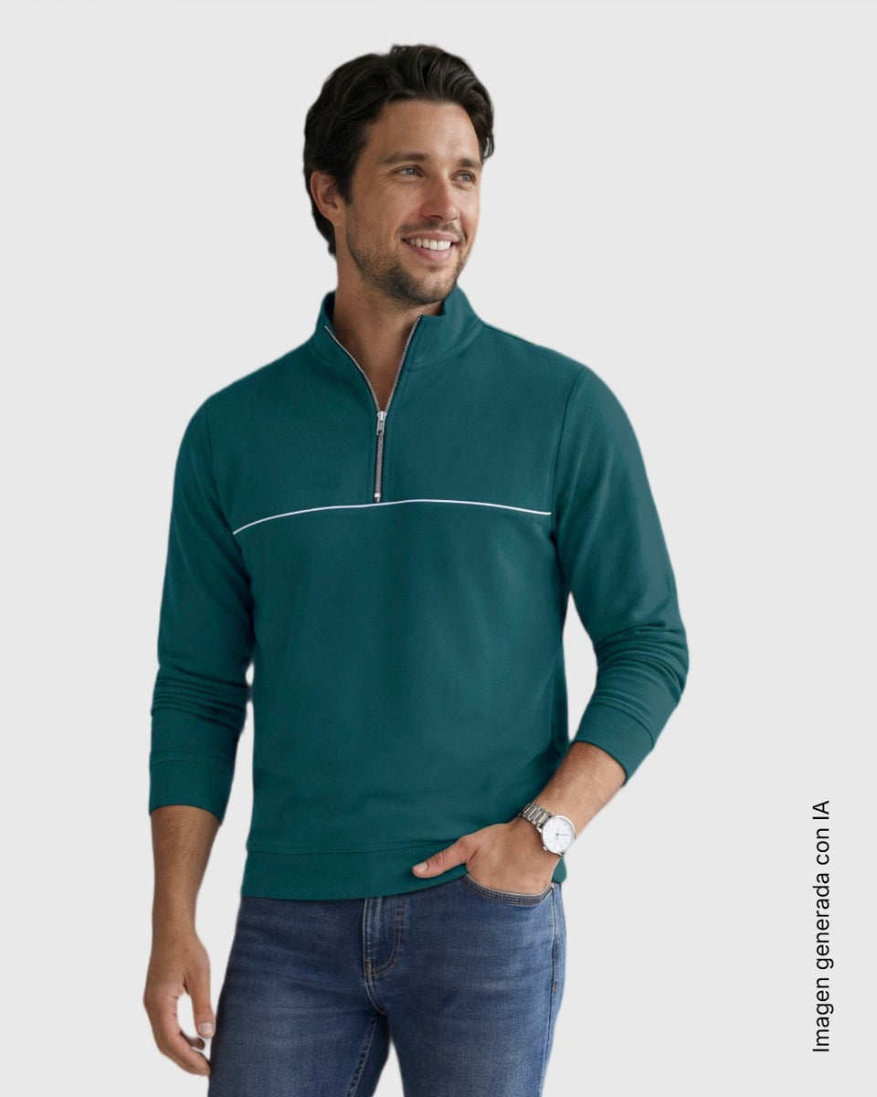 Camisa con cierre y detalle en contraste