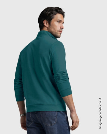 Camisa con cierre y detalle en contraste#color_c43-verde-jade